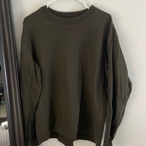 Lululemon crewneck oversized sweater in olive - large